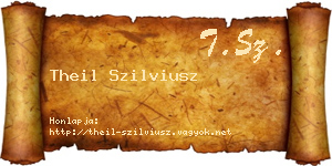 Theil Szilviusz névjegykártya